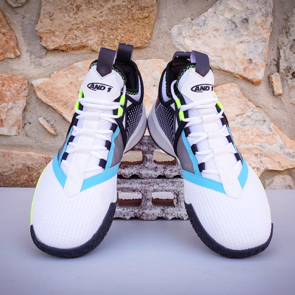 AND1 CHARGE WHITE HIGH VOLT *UNRELEASED COLOR* BASKETBALL SNEAKERS SHOES - Picture 6 of 13